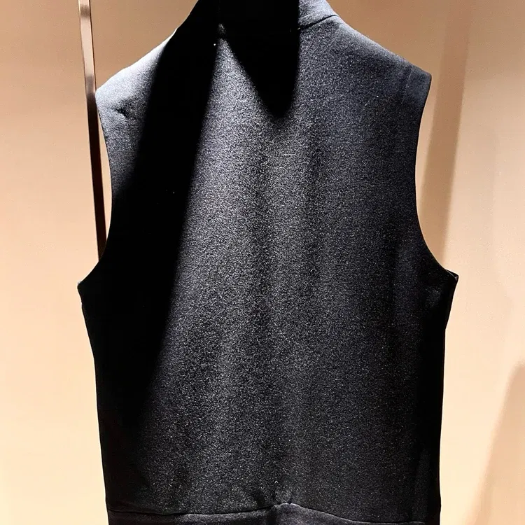 LP Italian stand-up collar solid color wool blended business casual simple vest