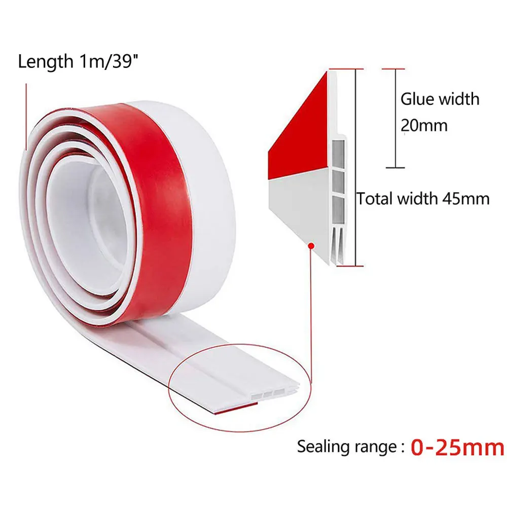 Color: GRAY, Length: 3M, Ships From: CHINA - Under Door Draft Stopper Stripping With Strong Adhesive For Bottom Of Doors Seal Dust-Proof Winter-Proof Block Light And Noise