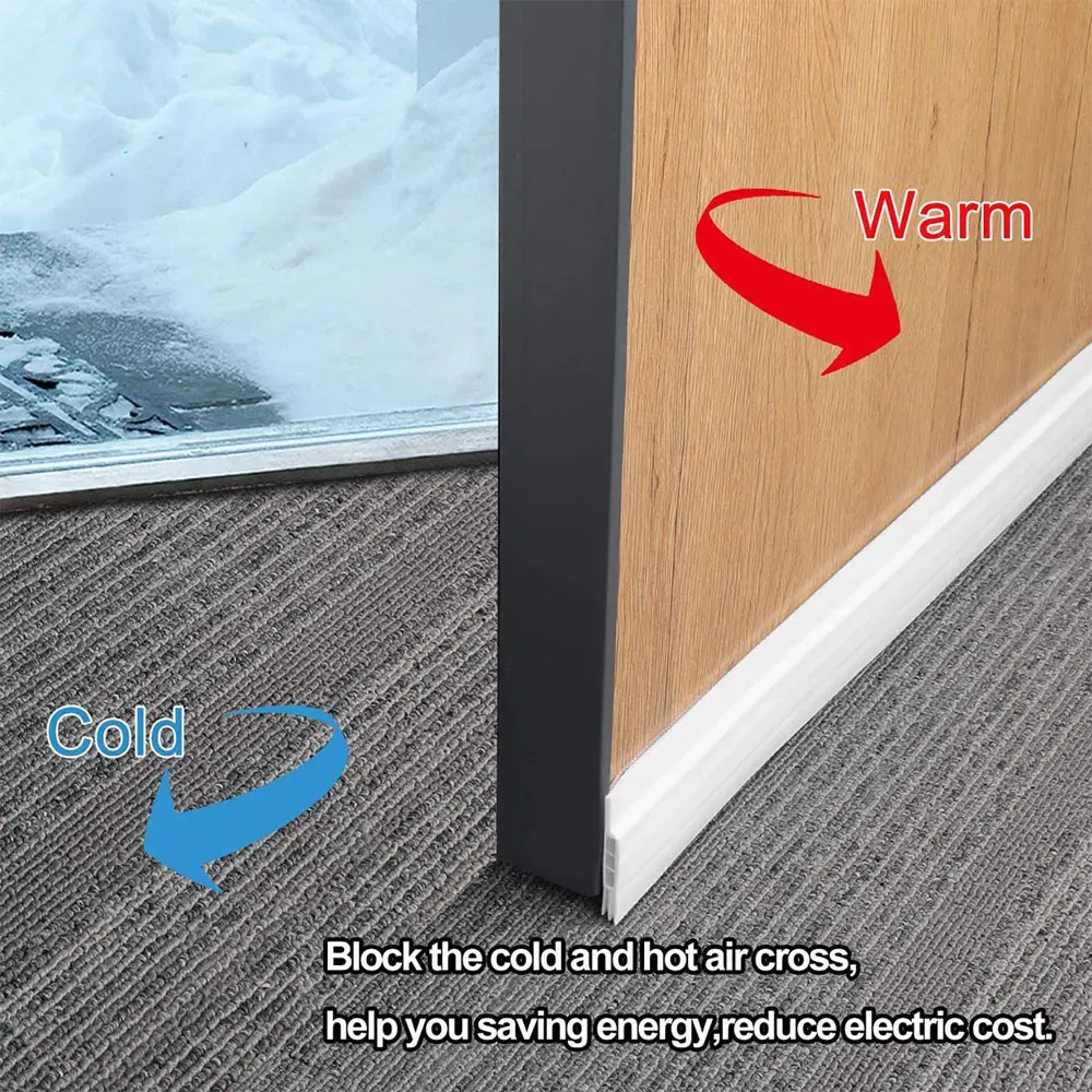 Color: GRAY, Length: 3M, Ships From: CHINA - Under Door Draft Stopper Stripping With Strong Adhesive For Bottom Of Doors Seal Dust-Proof Winter-Proof Block Light And Noise