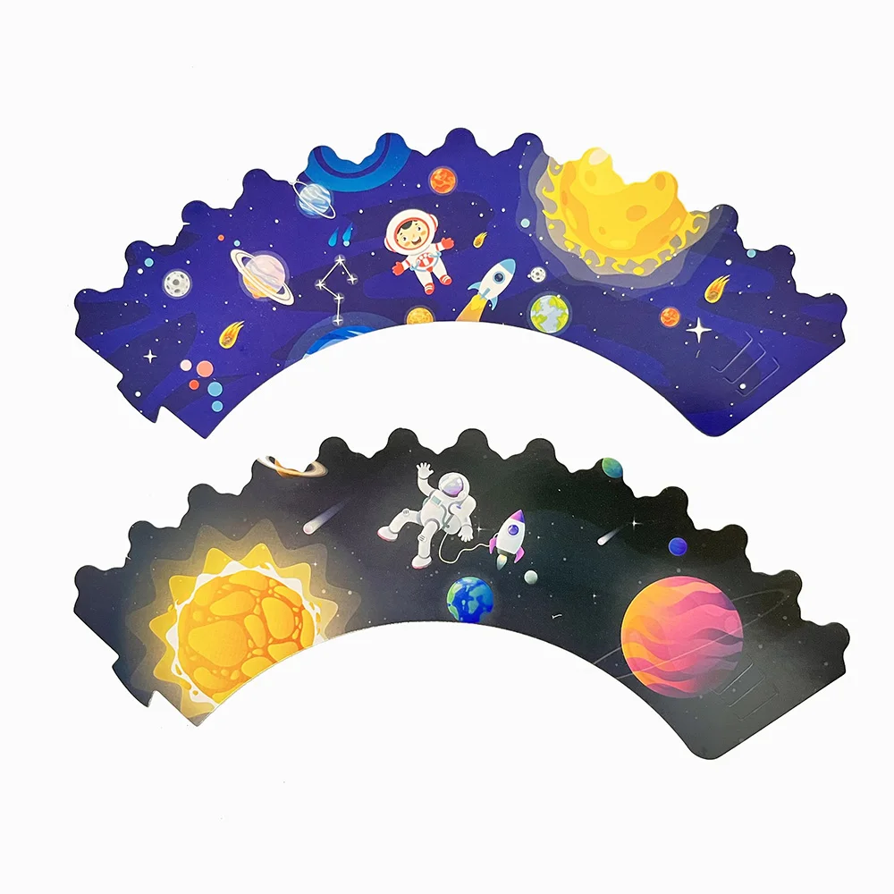 Outer Space Cupcake Toppers and Wrappers Space Themed Party Cupcake Decorations for Kids Birthday Baby Shower Party