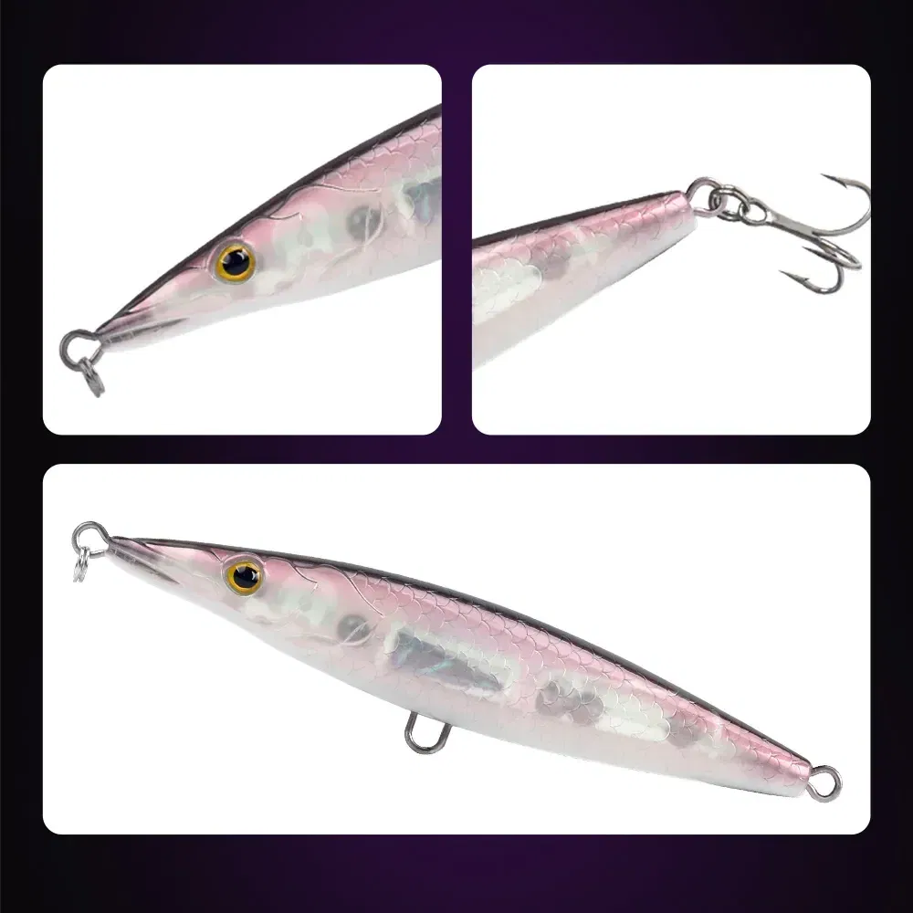 Size: 95mm, Color: WHITE - Floating Sinking Pencil Bait 90mm/110mm/130mm/150mm Topwater Wobblers Hard Lure Walking-dog Action Long Casting For Pike Bass