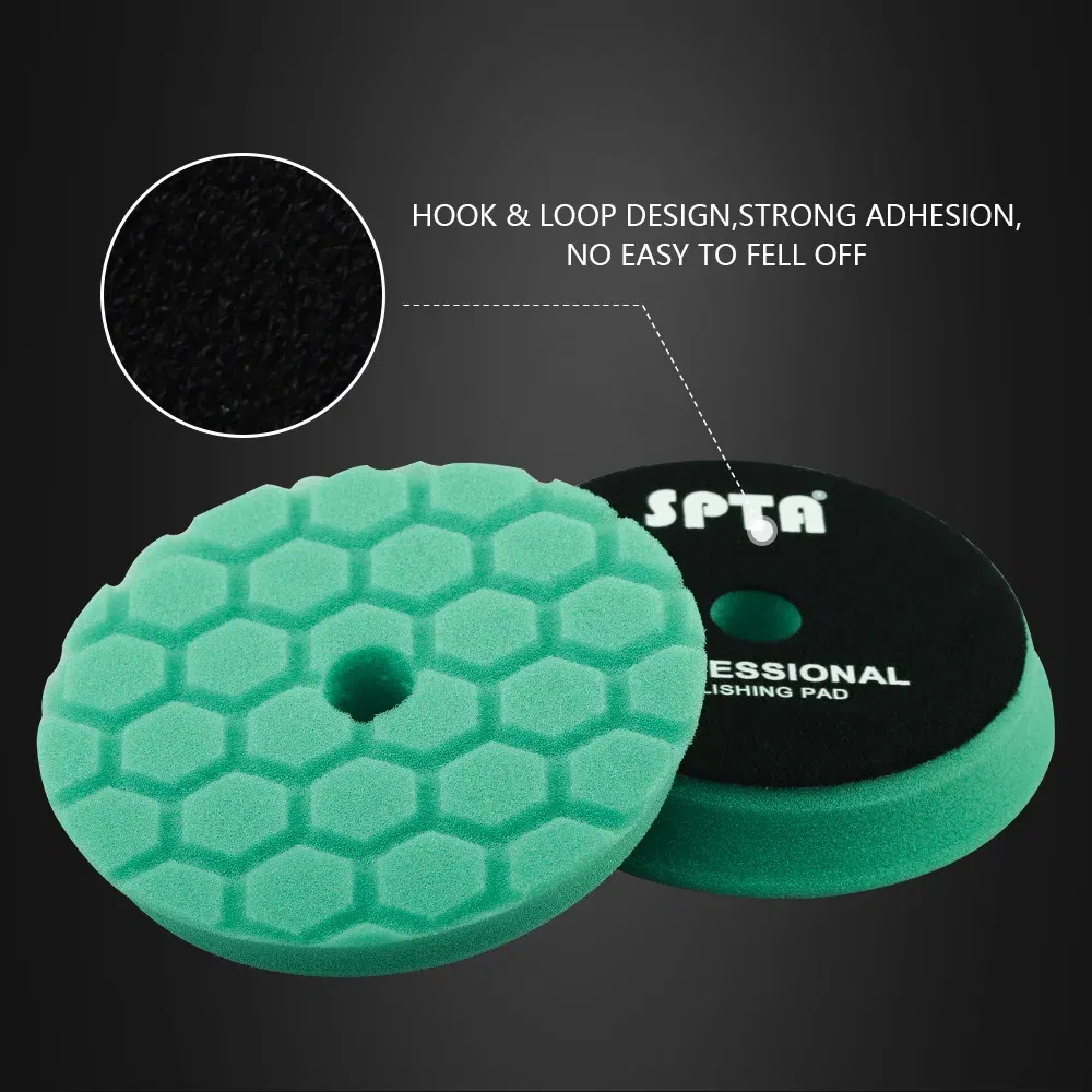 Color: Blue, Material: Wool Wheel, Ships From: CN - (Bulk Sales) SPTA 3"(80mm)/5"(125mm)/6"(150mm) Hex-Logic Car Sponge Polishing Buffing Pads For DA/RO/GA Auto Buffer Polisher