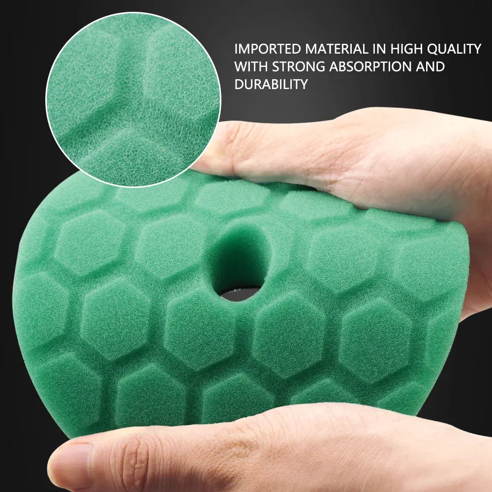 Color: Blue, Material: Wool Wheel, Ships From: CN - (Bulk Sales) SPTA 3"(80mm)/5"(125mm)/6"(150mm) Hex-Logic Car Sponge Polishing Buffing Pads For DA/RO/GA Auto Buffer Polisher
