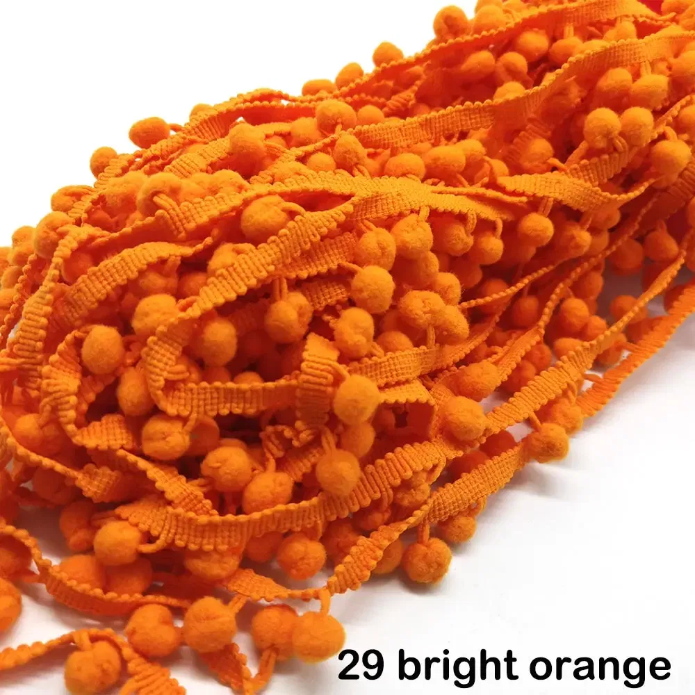 Color: Bronze, Size: S - 1-5yard Pom pom Fringe Lace Ribbon Pompom Trim Ball Fabric DIY Sewing Tassel Lace Kintted Fabric Handmade DIY Craft Accessorie