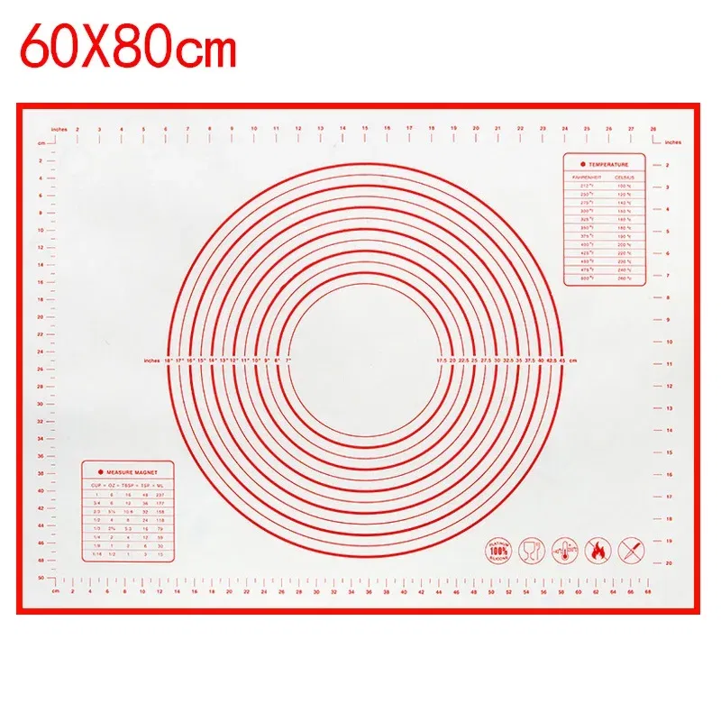 Color: black, Size: L - Large Size Silicone Kneading Pad Non-Stick Surface Rolling Dough Mat With Scale Kitchen Cooking Pastry Sheet Oven Liner Bakeware