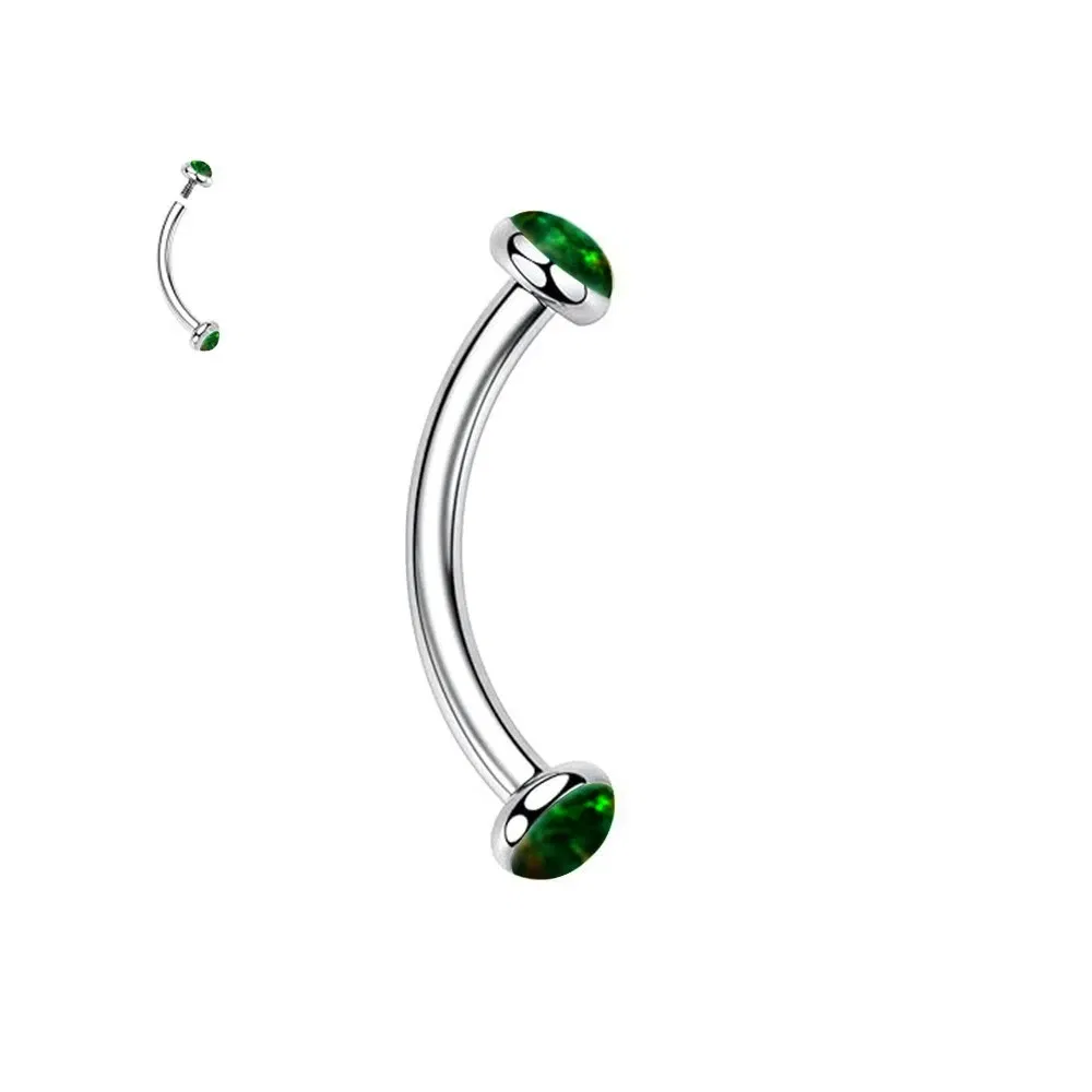 Metal color: Black Zinc Plated, Main Stone Color: Red - 3/4/5mm Opal Steel Eyebrow Ring Internally Threaded 6mm -14mm Bar Curved Barbell Monroe Lip Stud Ear Tragus Piercing