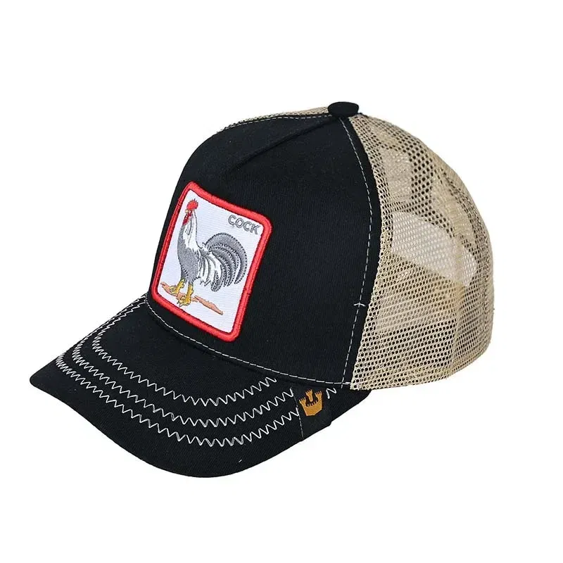 Color: Lavender - Baseball Caps Men Women Snapback Hip Hop Cap With Fashion Animals Embroidery Summer Breathable Mesh Trucker Caps Streetwear Bone
