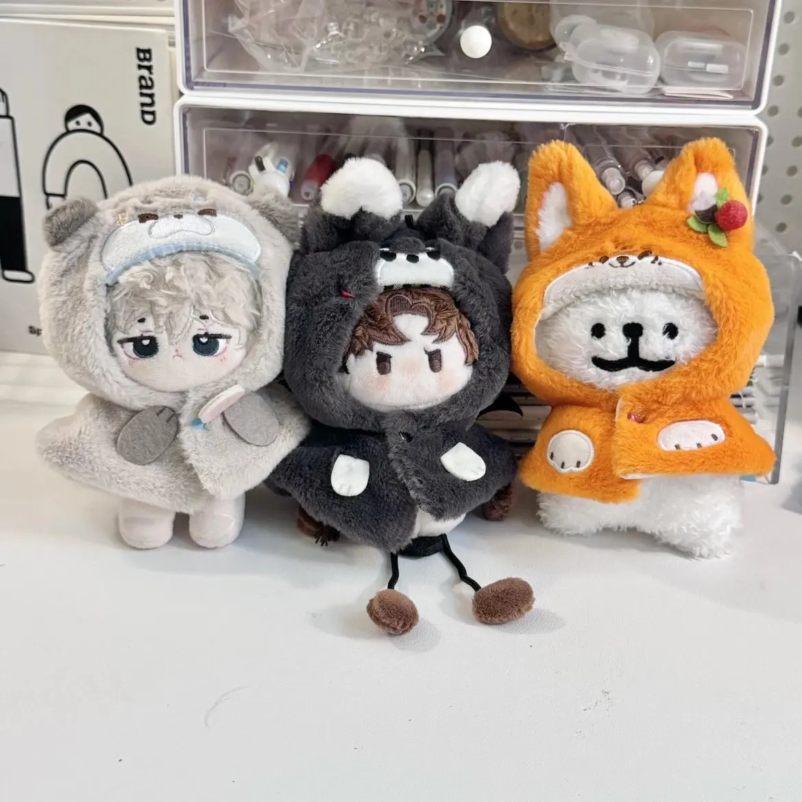 Color: Navy Blue, Size: S - 10cm doll clothes animal doll clothes small animal cloak line puppy cotton doll with cute clothing kpop hat cloak