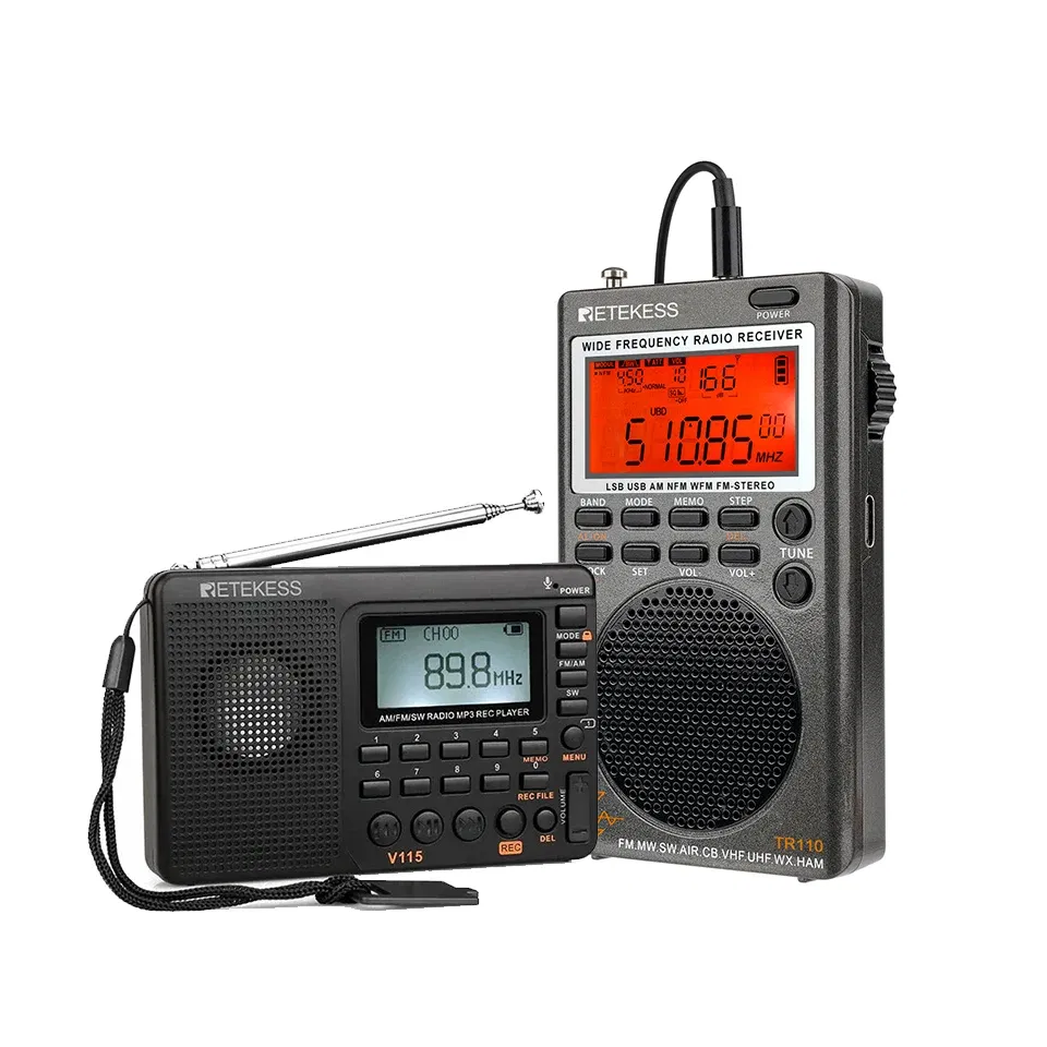 Color: RED, Ships From: CHINA - New! Retekess TR110 Radio FM Receiver Portable Shortwave Radios AM FM All Waves Band CB AIR Band Ham Radio SW MW LSB VHF UHF