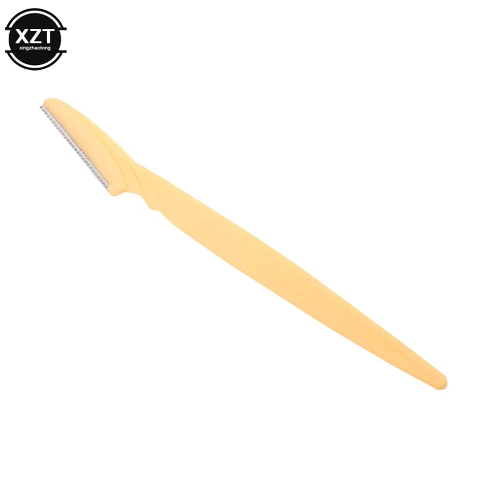 Color: Yellow - 1Pcs Eyebrow Trimmer Eyebrow Razor Shaver Blade Eye Brow Shaper Face Razor Facial Hair Remover For Women Makeup Tools