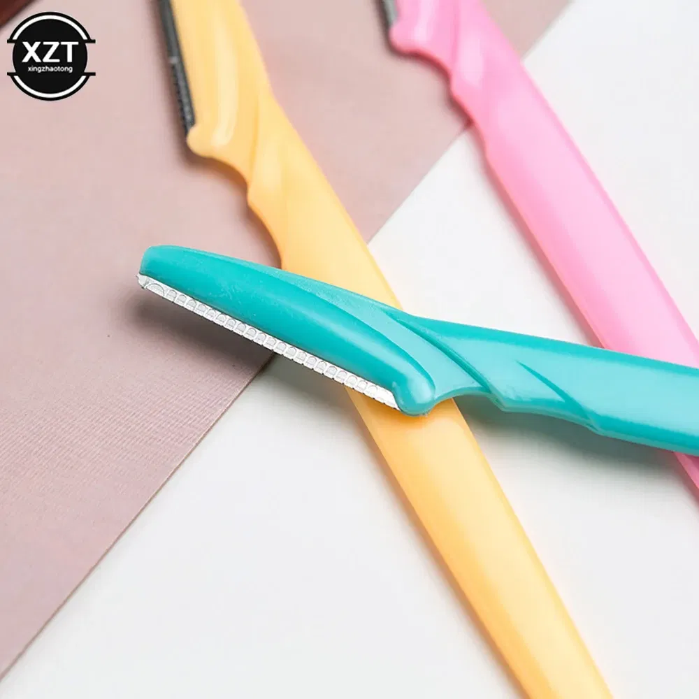Color: Yellow - 1Pcs Eyebrow Trimmer Eyebrow Razor Shaver Blade Eye Brow Shaper Face Razor Facial Hair Remover For Women Makeup Tools