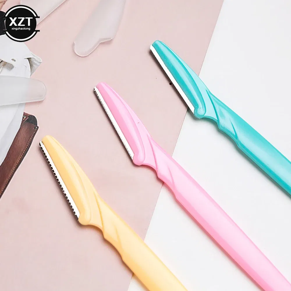 Color: Yellow - 1Pcs Eyebrow Trimmer Eyebrow Razor Shaver Blade Eye Brow Shaper Face Razor Facial Hair Remover For Women Makeup Tools