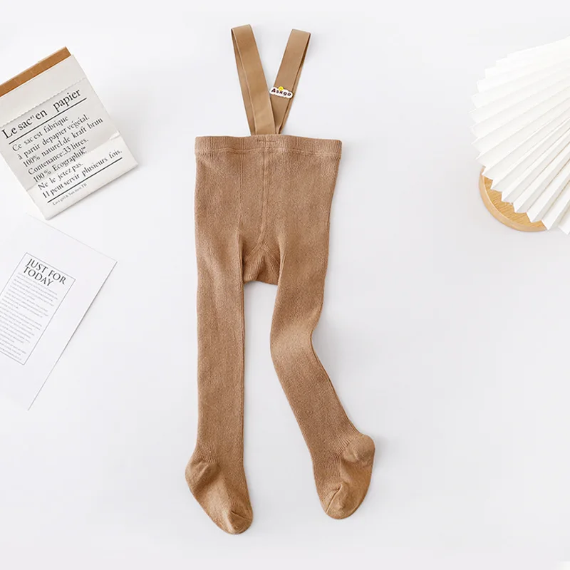 Color: SKY BLUE, Kid Size: 9M - Baby Girl Stocking 0-3 Y Infant Toddler Knit Tights Newborn Suspender Tights Pantyhose Autumn Solid High Waist Overall Legging