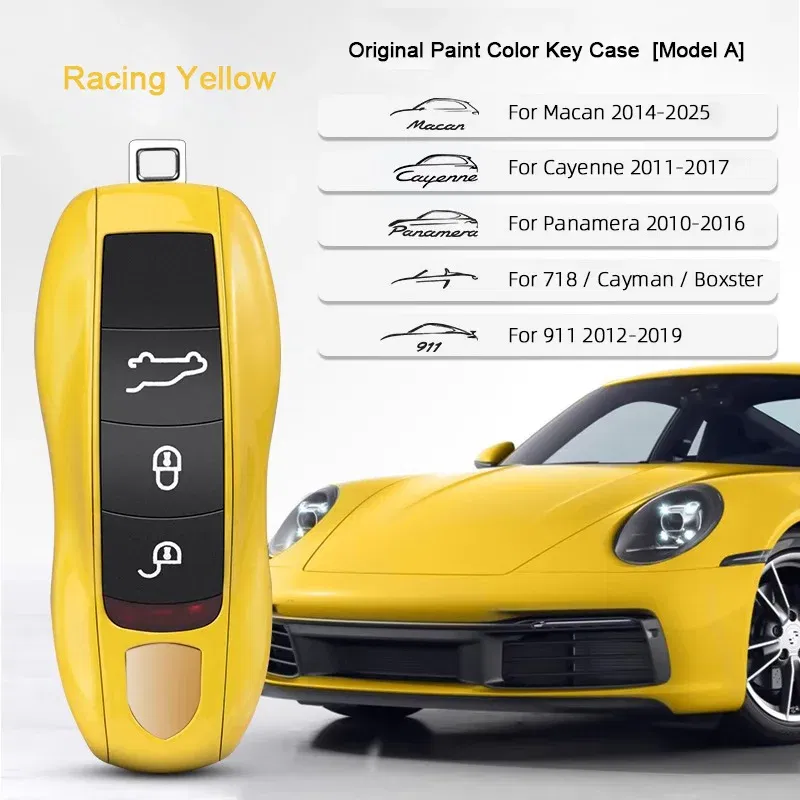 Color Name: LIGHT BLUE - For Porsche Cayenne 9ya 9yb Panamera 971 911 Targe Taycan Macan 95b Cayman 718 Boxster 2014-2025 Car Remote Smart Key Case Cover