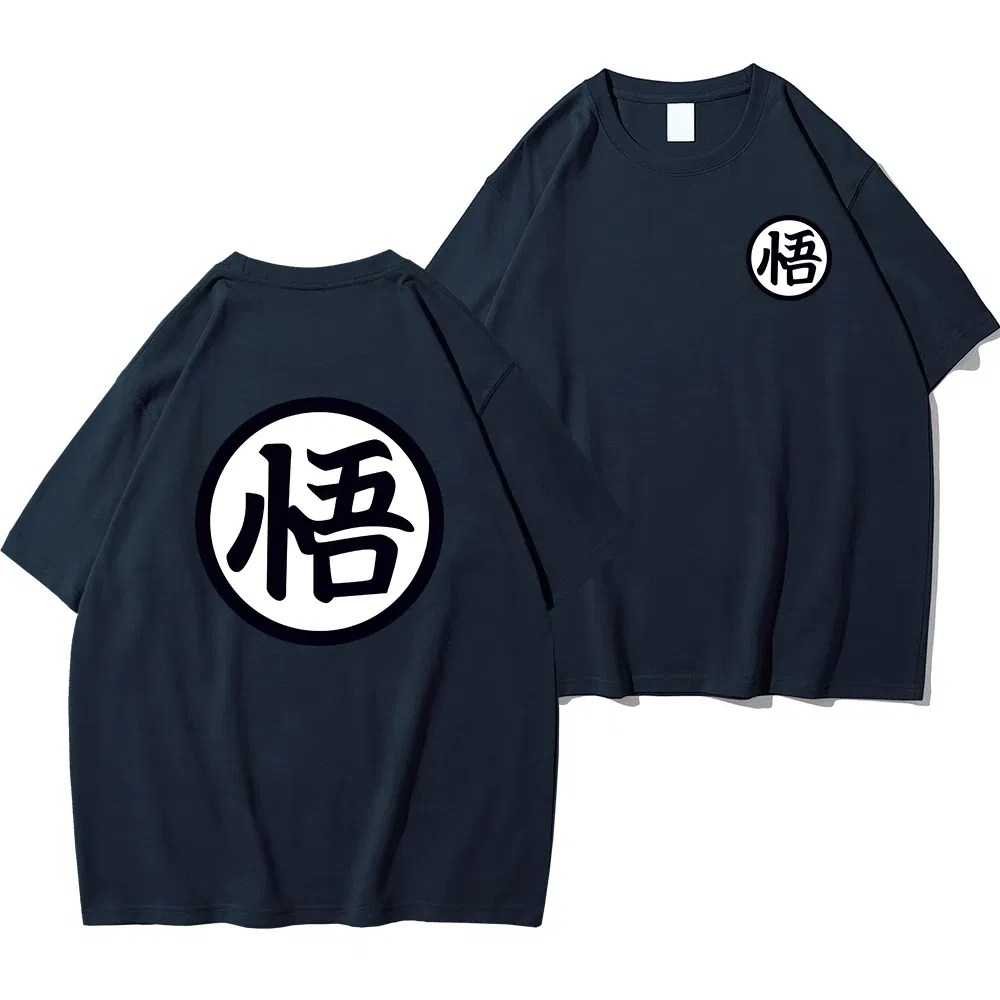 Color: green, Size: L - Summer Fashion Anime Son Goku Cosplay T-shirt Cotton Short Sleeve Tops Tee Loose Oversized Casual T Shirts Men Harajuku Clothing