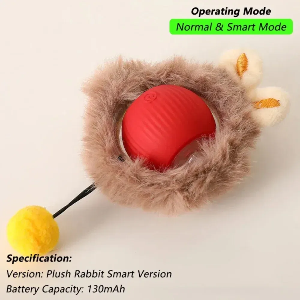 Color: Blue - New Cat Interactive Ball Toy Automatic Rolling Ball Faux Tail Rechargeable Smart Pet Electric Toy Dog Cat Training Imitate Mouse