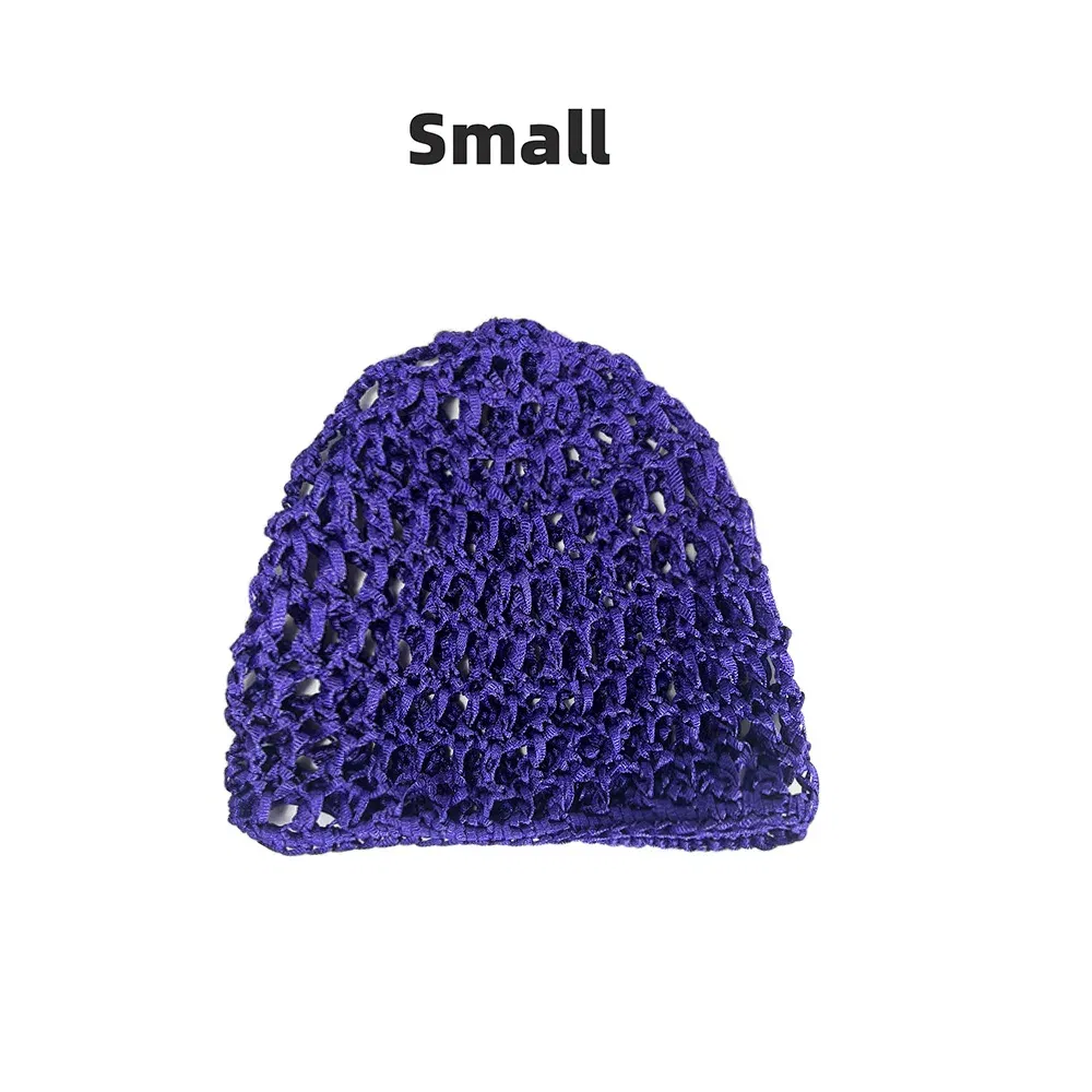 Color: Yellow - Womens Mesh Hair Net Crochet Cap Stylish Bar Hair Net Hand-crocheted Silk Mesh Hair Accessories Hats Turban Night Cover Beanie