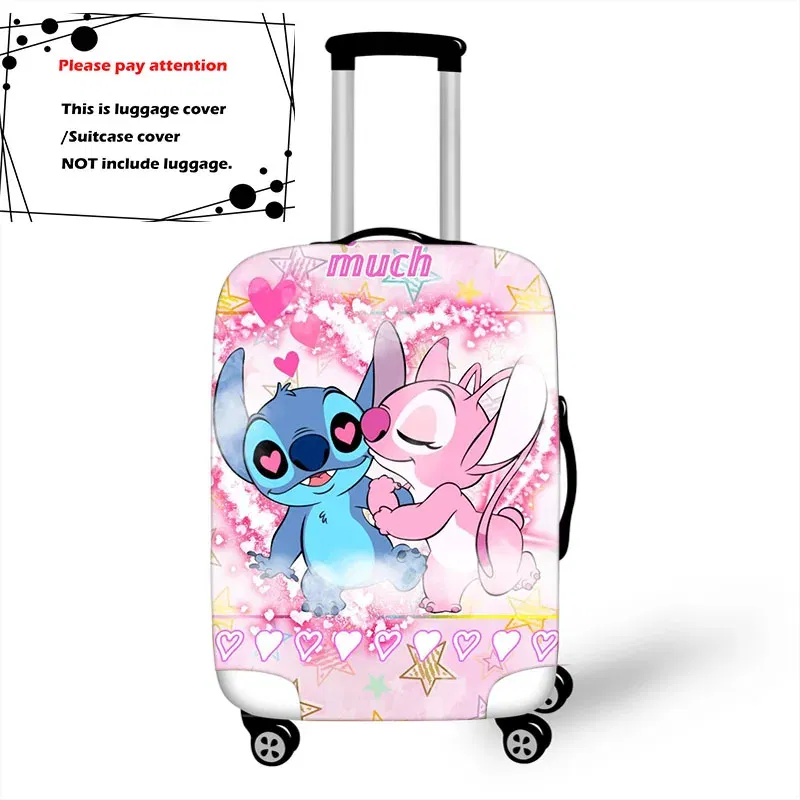Color: PURPLE, Size: M - Lilo Stitch Elastic Luggage Protective Cover Trolley Suitcase Dust Bag Case Cartoon Travel Accessories