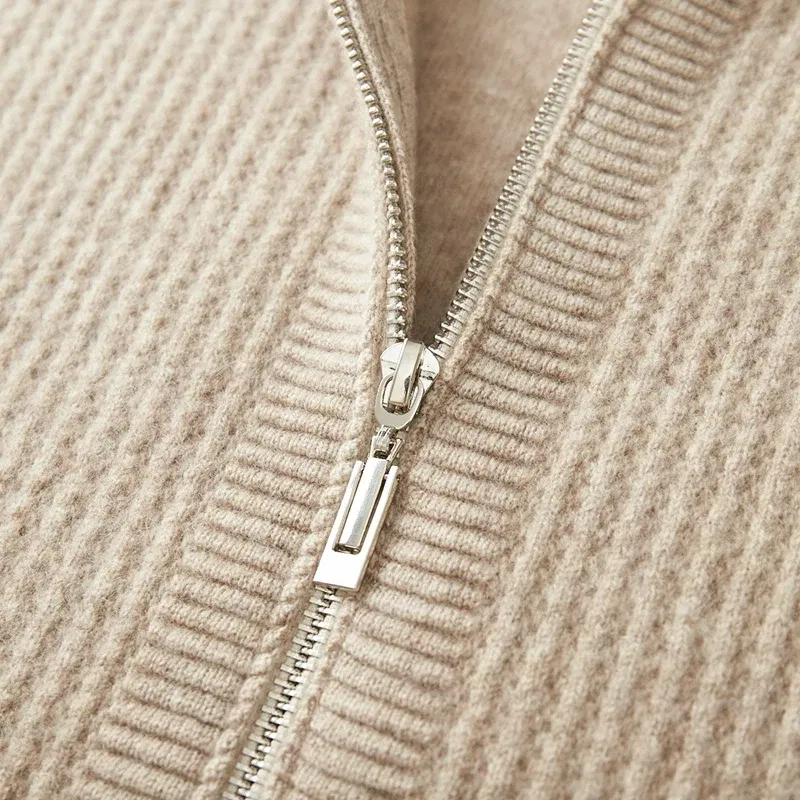 Color: Blue, Size: S, Ships From: CHINA - New Product 100% Merino Wool Knitted Cardigan For Men Hooded Sweater Casual High-end Jacket Men's long Sleeved Wool Sweater Coat
