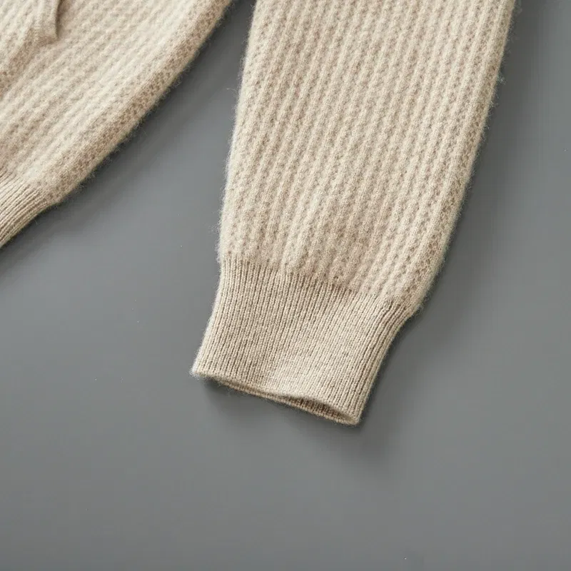 Color: Blue, Size: S, Ships From: CHINA - New Product 100% Merino Wool Knitted Cardigan For Men Hooded Sweater Casual High-end Jacket Men's long Sleeved Wool Sweater Coat
