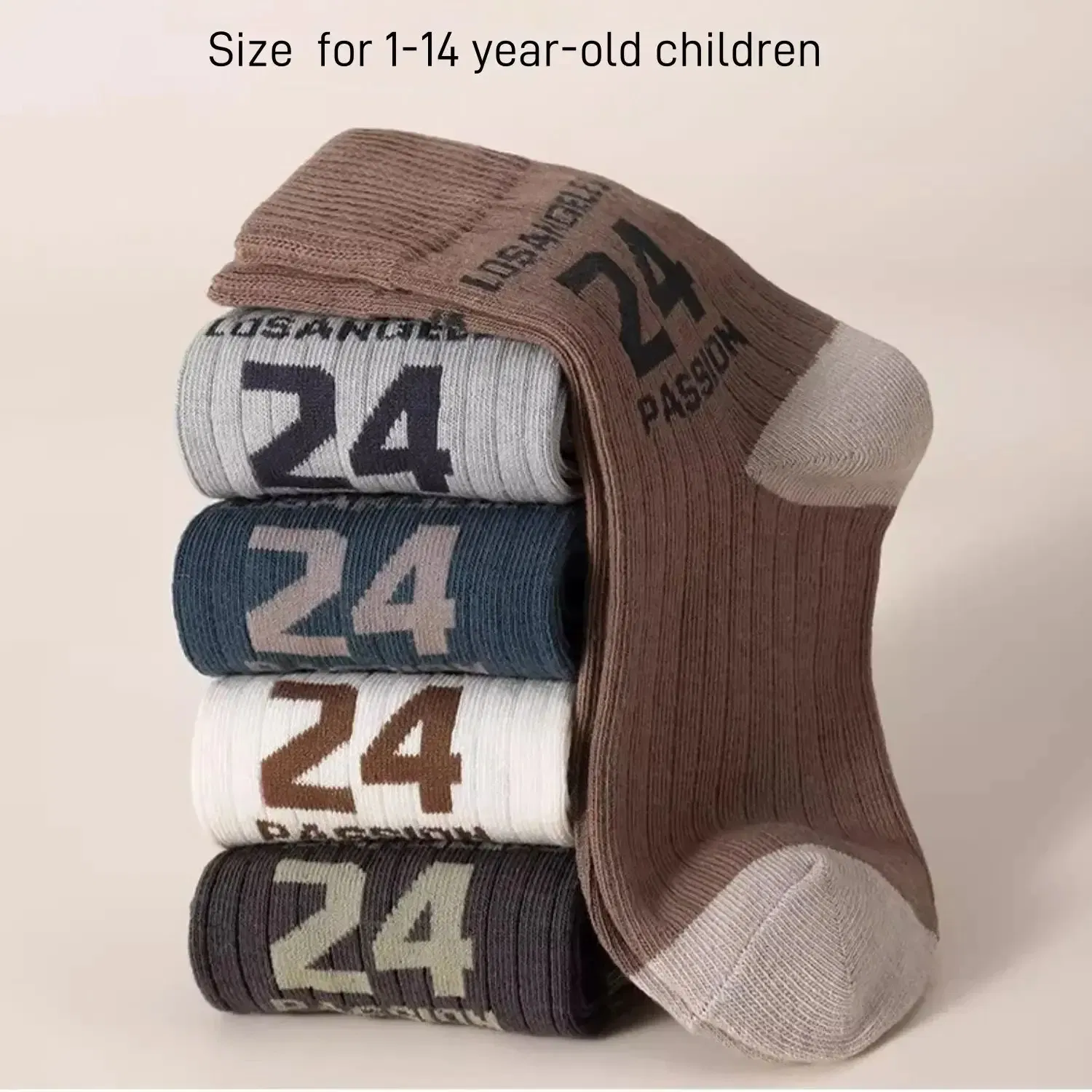 Color: black, Size: 10-12T - 5 Pairs Boys Socks Autumn Cotton Socks Baby Child 1-14T  Kids Cartoon Bear Pattern Sport Sock