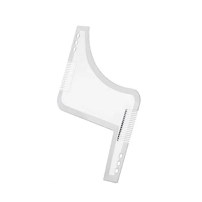 Color: Red - Fashion Beard Styling Template Comb New Barber Tool Mustache Symmetry Trimming Styling Stencil 3 Colors Optional Styling comb