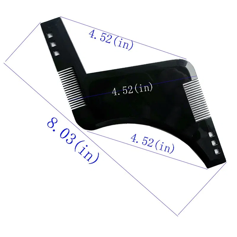 Color: Red - Fashion Beard Styling Template Comb New Barber Tool Mustache Symmetry Trimming Styling Stencil 3 Colors Optional Styling comb