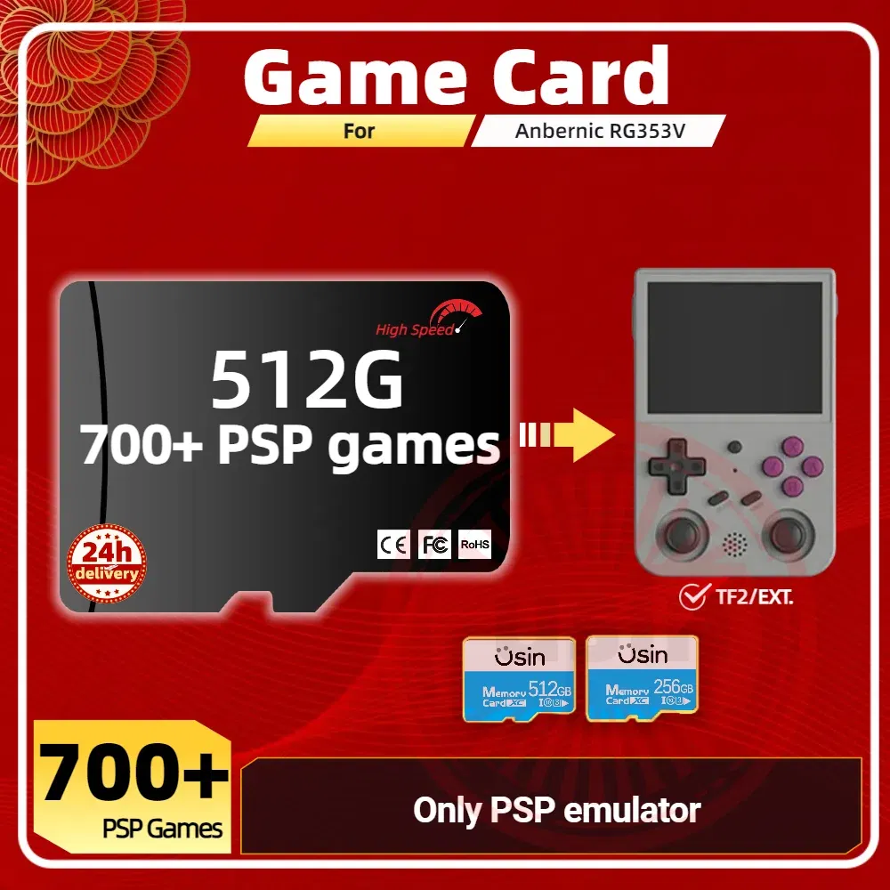 Color: Yellow, Ships From: CHINA - Game Card For Anbernic RG353V RG353VS Memory TF Plug&Play Pre-install Retro Games PSP PS1 SD portable High Speed Card 1Tb 512G