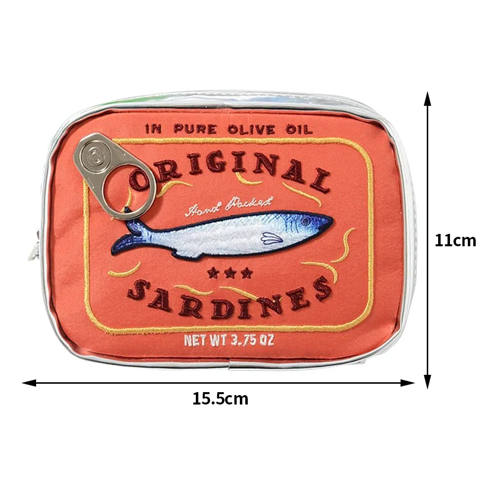 Color: green - Canned Sardines Style Bath Travel Bag Cute Toiletry Bag Creative Fashion Women Cosmetic Bag Multi-function for Weekend Vacation