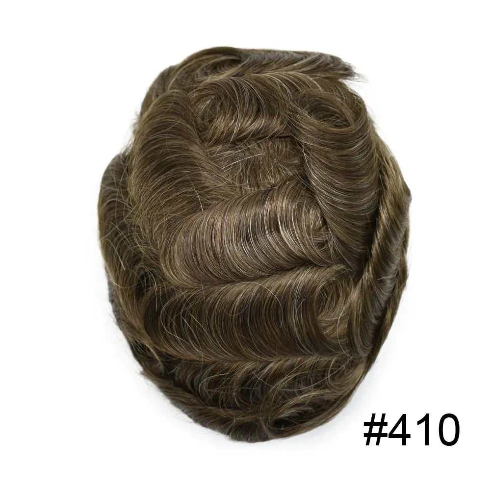Toupee Color: 410#, Toupee Density: 90%, Length: 6 inches, Ships From: CHINA, Toupee Size: 8x10 - Men Toupee Hair Systems Ultra Thin Skin 0.06MM V-LOOP Capillary Prosthesis Invisible Hairline Real Human HairPieces Hair Units