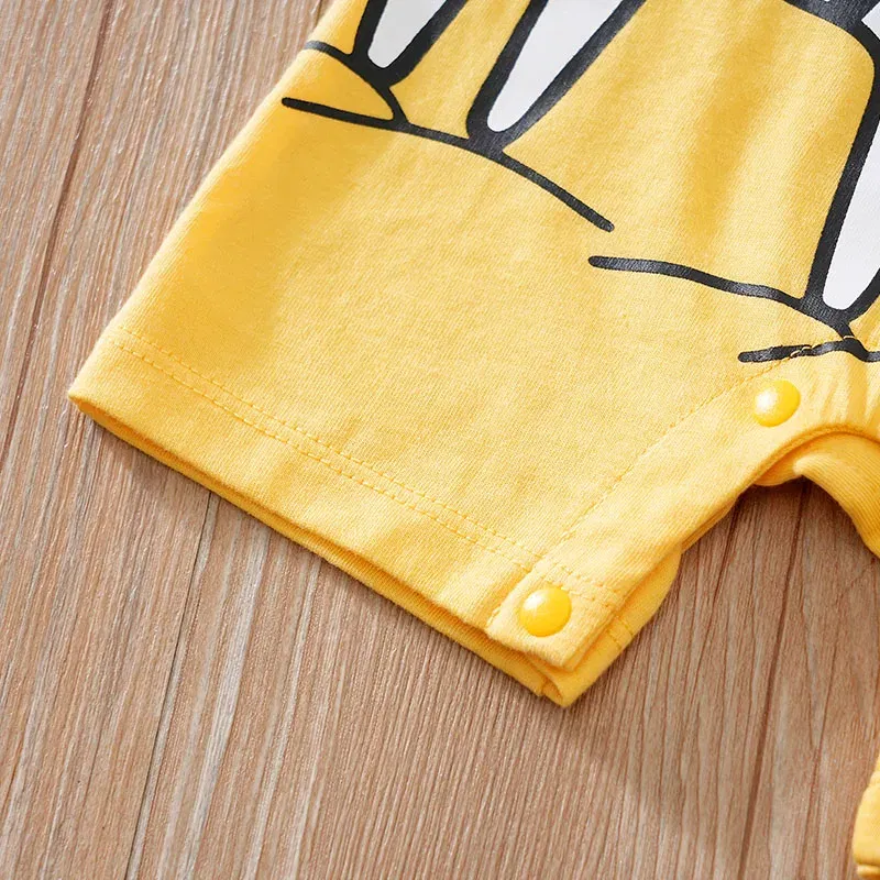 Kid Size: 18M - Summer Boys' Cute Cartoon Zebra All Cotton Comfortable Casual Round Neck Short Sleeve Baby Bodysuit