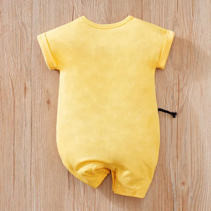 Kid Size: 18M - Summer Boys' Cute Cartoon Zebra All Cotton Comfortable Casual Round Neck Short Sleeve Baby Bodysuit