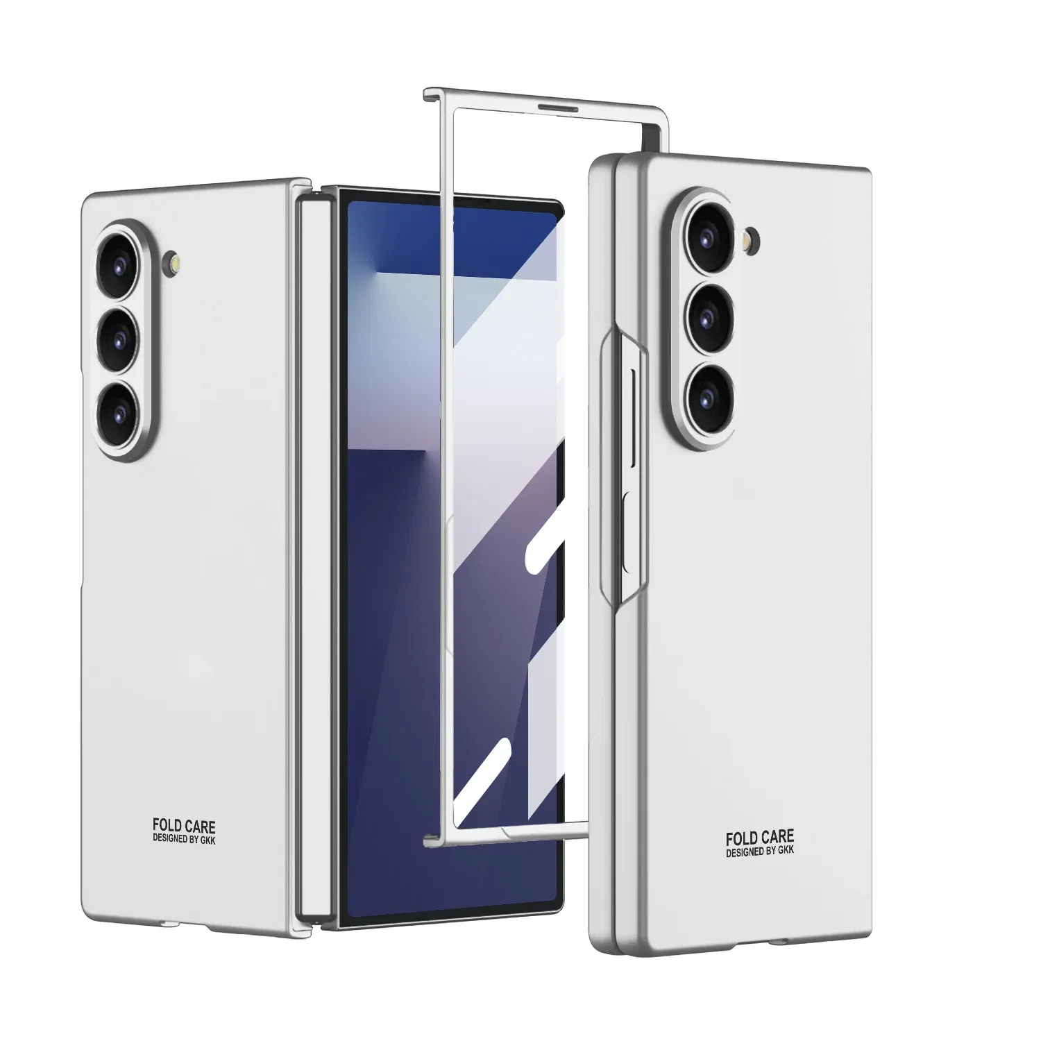 Color: Brown, Compatibility by Model: Galaxy Z Fold7 - Shockproof Armor Plastic Phone Case for Samsung Galaxy Z Fold 7 Outer Screen Glass Protective Matte Cover for Galaxy Z Fold 7