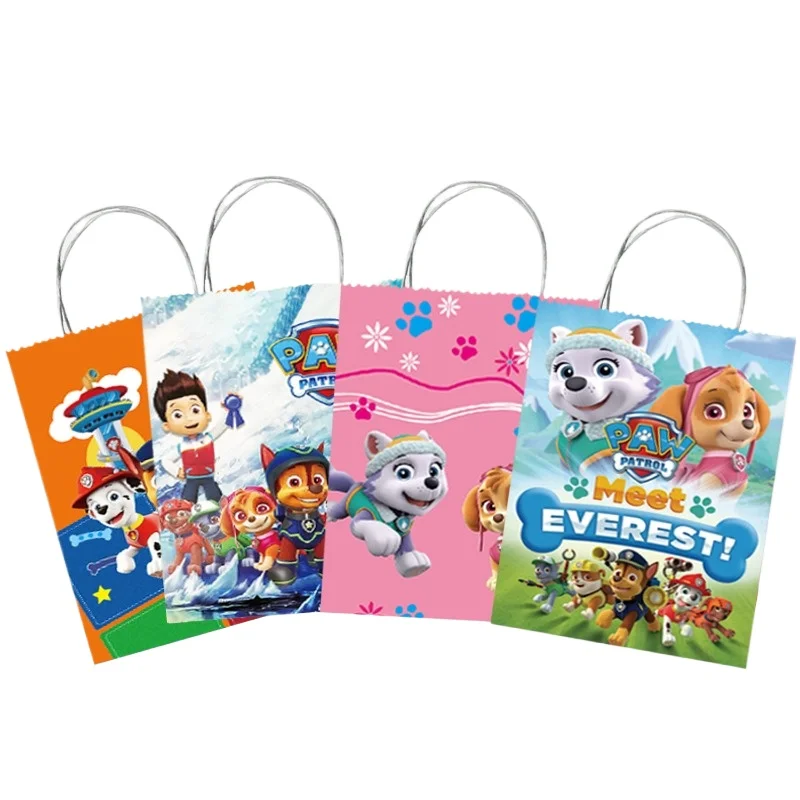 12Pcs Paw Patrol Party Decoration Supplies Vellum Gift Bag Portable Paper Box for Cake Candy Cookies Baby Shower Party Favors