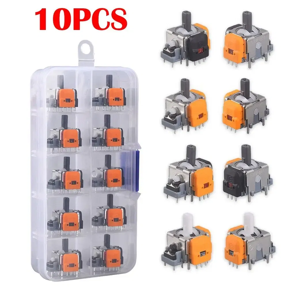Color: black - 10PCS 3D Analog Sensor Hall Effect Joystick for Playstation 5 Game Controller Thumb Stick for PS5/PS4/Xbox/Switch Pro