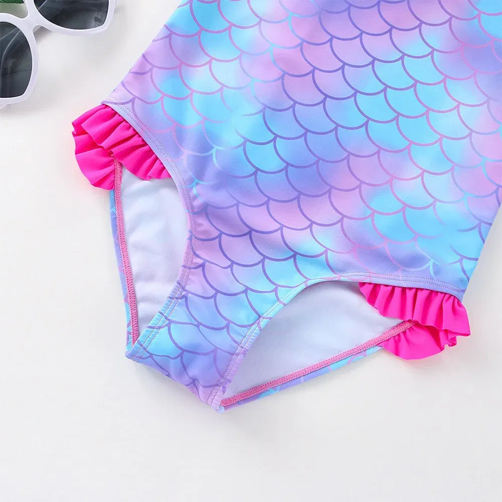 Color: Brown, Kid Size: 6M - Moana Baby Girl Mermaid Fish Scale Print Swimsuit One-Piece Swimwear Toddler Bathing Suit Beach Outfit