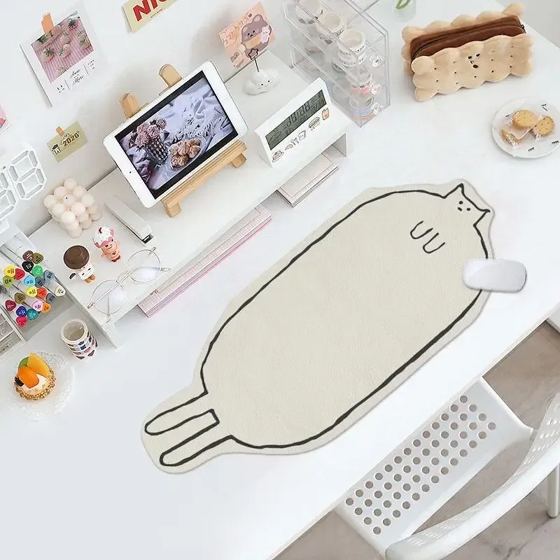 Color: Orange - Water Proof Mouse Pad Gamer Leather Carpet? Cute Cow Large Mousepad XXL Laptop White Kawaii Desk Mat Keyboard Computer Anime Cat