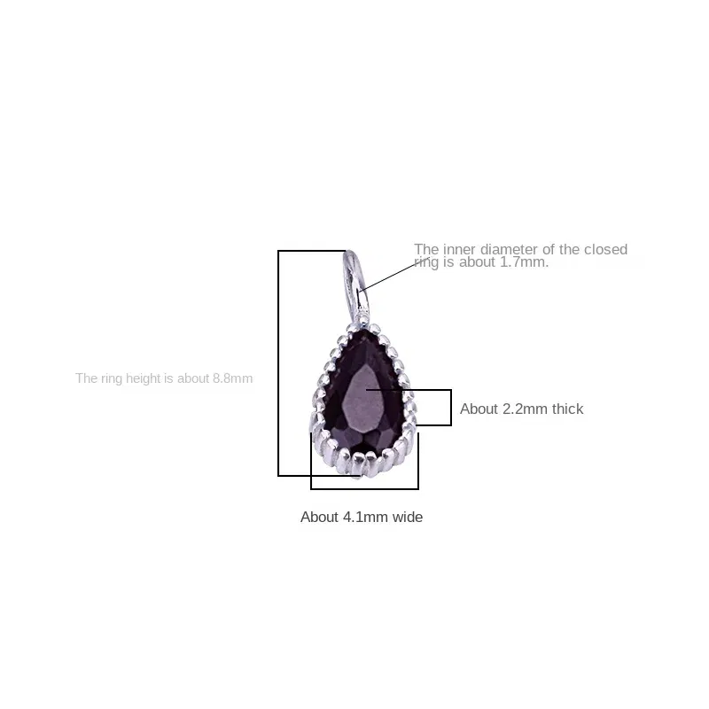 Metal color: VIOLET, Ships From: CHINA - S925 Sterling silver micro-inlaid Color Water drop Zircon pendant Handmade beaded material bracelet necklace accessory