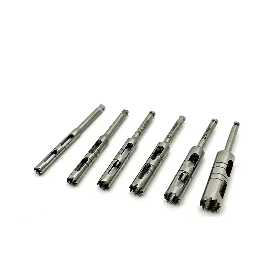 Color: GRAY - 1pcs Dental Implant Drills Kit Implant Long Trephine Bur Drills Surgical Instruments Dental Tools