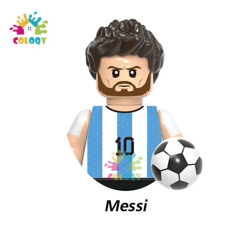 Color: green, Ships From: CHINA - Kids Toys Football Stars Building Blocks Sport Player Bailey Messi Ronaldo Mini Action Figures Toys For Kids Christmas Gifts