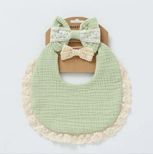 Color: Turquoise, Kid Size: 3M - Personalized embroidered baby bib, baby pure cotton gauze bib, mouth in water, baby anti spitting, newborn bib, men's and women'