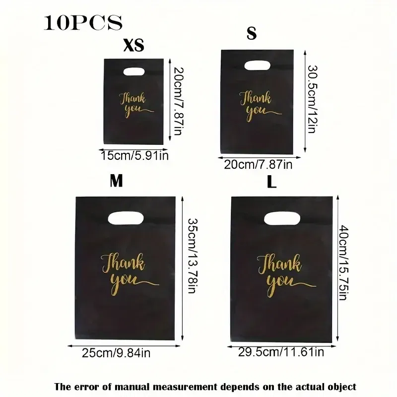 Gift Box Size: Other, Color: Black - 10 Spot Wholesale Gift Packaging Bags, Four Finger Flat Pockets, Gratitude Handbags, Clothing Bags, Cosmetics