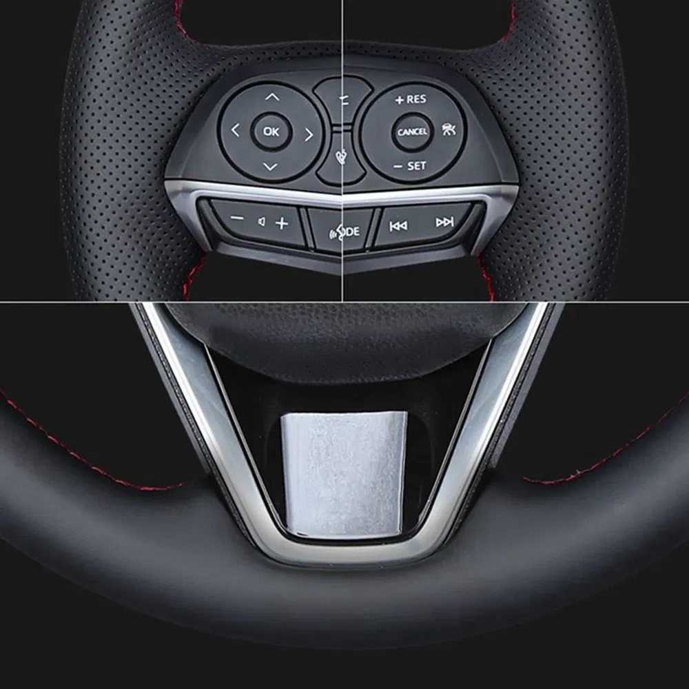Color Name: black - For Mercedes Benz Vito 2010-2015 Viano W639 2006 2007 2008 2009 2010 2011 Car Steering Wheel Leather Cover Trim Hand Sewing