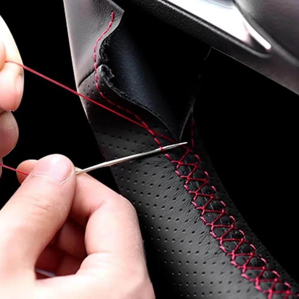Color Name: black - For Mercedes Benz Vito 2010-2015 Viano W639 2006 2007 2008 2009 2010 2011 Car Steering Wheel Leather Cover Trim Hand Sewing