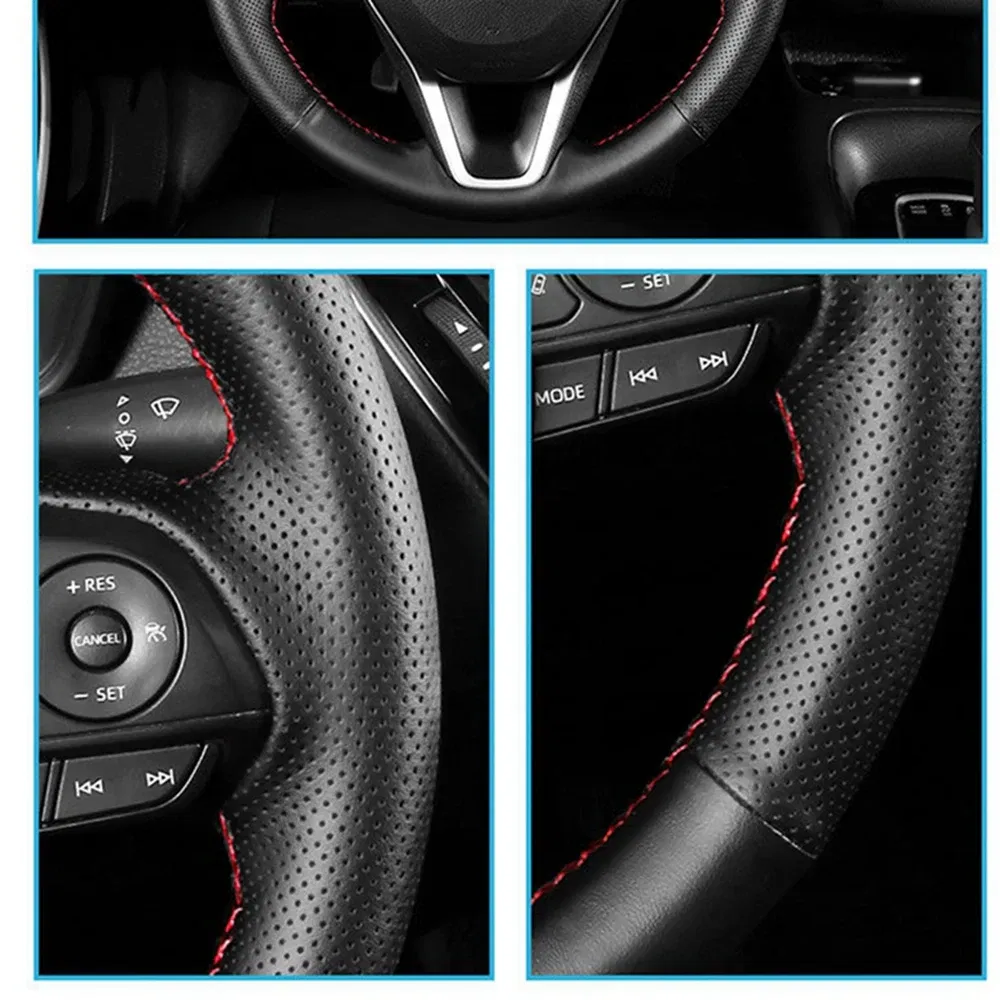 Color Name: black - For Mercedes Benz Vito 2010-2015 Viano W639 2006 2007 2008 2009 2010 2011 Car Steering Wheel Leather Cover Trim Hand Sewing