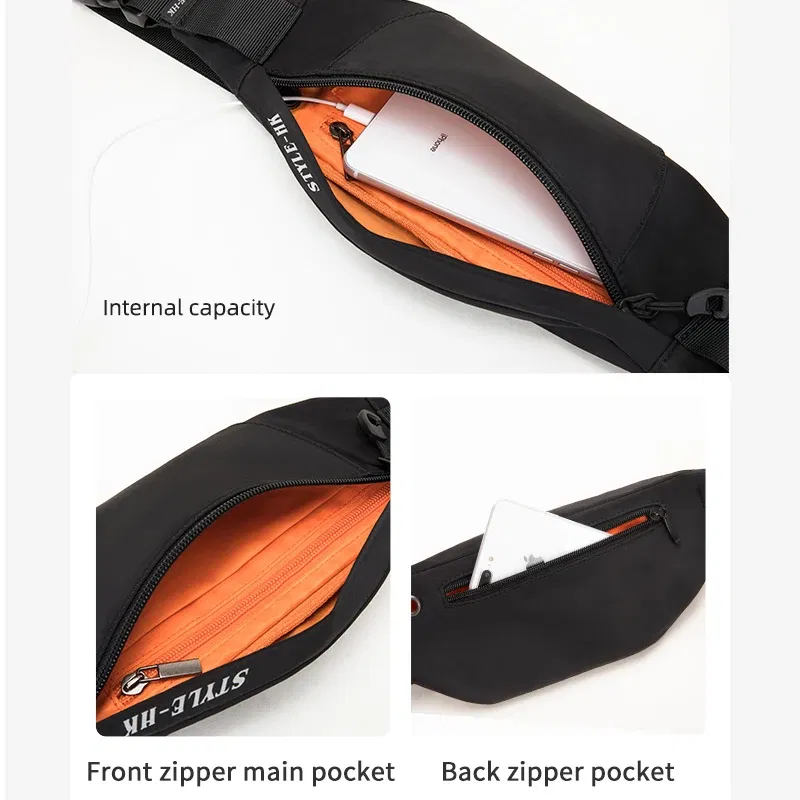 Color: Beige - Heroic Knight High Quality Waist Pack Man Casual Outdoor Travel Cross Shoulder Bag Fashion Sport Chest Bag Waterproof fanny Pack