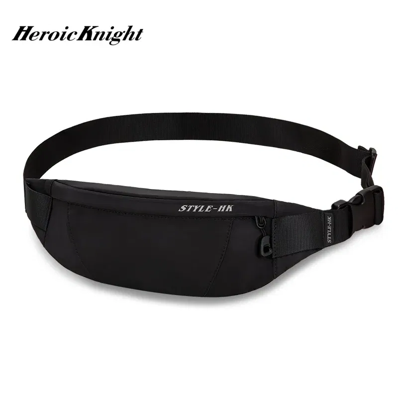 Color: Beige - Heroic Knight High Quality Waist Pack Man Casual Outdoor Travel Cross Shoulder Bag Fashion Sport Chest Bag Waterproof fanny Pack