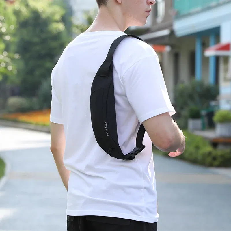 Color: Beige - Heroic Knight High Quality Waist Pack Man Casual Outdoor Travel Cross Shoulder Bag Fashion Sport Chest Bag Waterproof fanny Pack