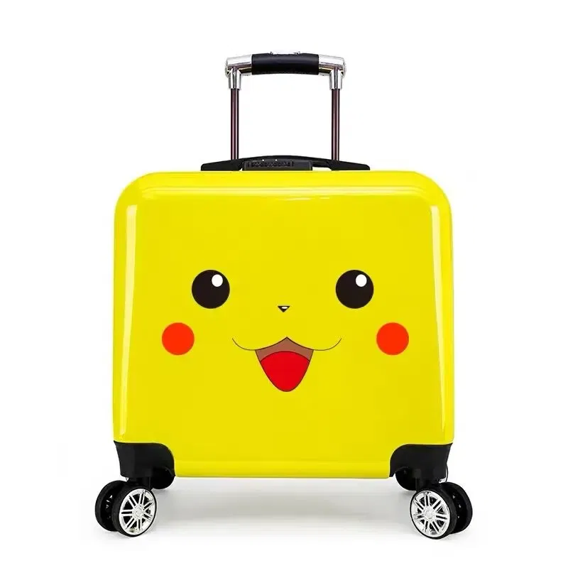 Color: Beige, Luggage Size: 18Inches 450mm - New boy cartoon trolley case kids suitcase rolling luggage girl lovely trolley box children school luggage bag with wheels