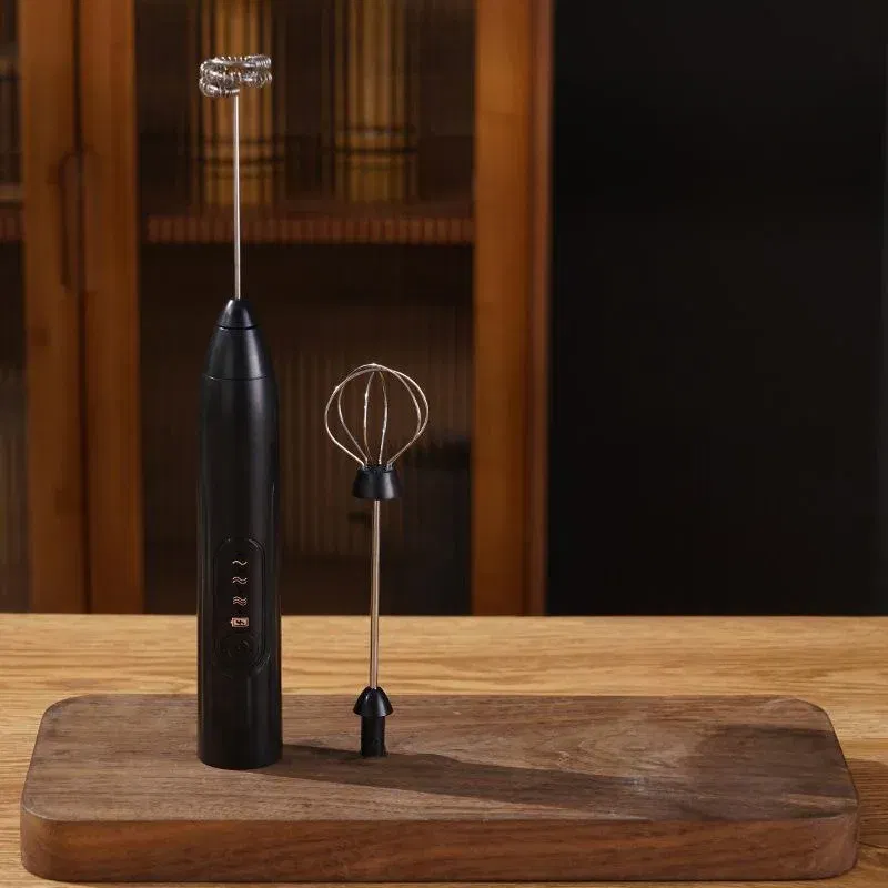 Color: plum - 2-in-1 multi-function USB Rechargeable Electric Egg Beater Baking Mixer Milk Frother Kitchen Gadgets Coffee Stirrer Tools Dining